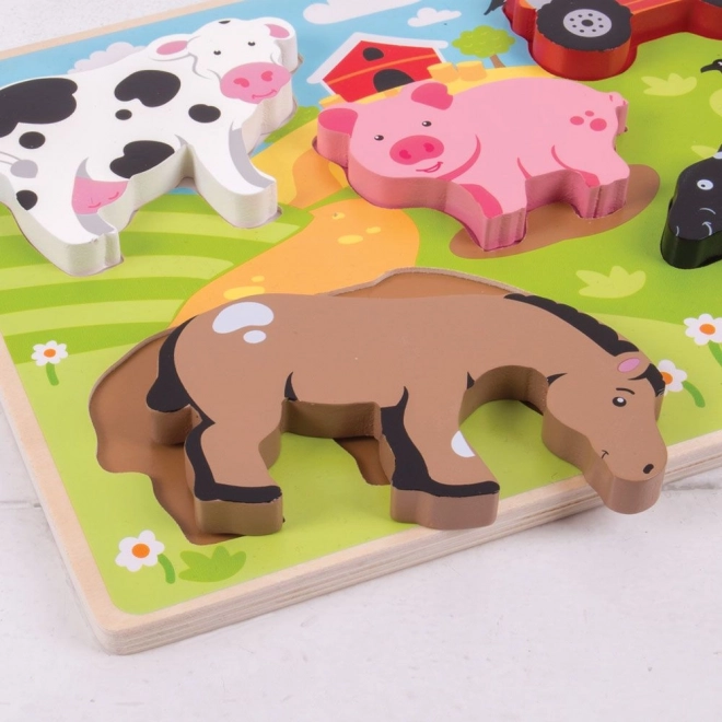 Bigjigs Toys fa farmás puzzle