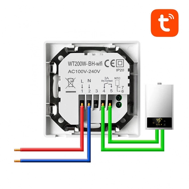 Okos termosztát kazánokhoz Avatto WiFi kompatibilitással