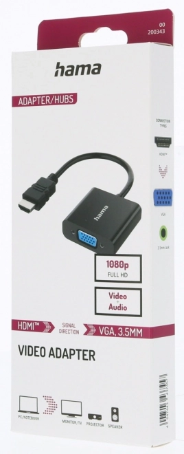 HDMI-VGA adapter 3.5 mm jack csatlakozóval