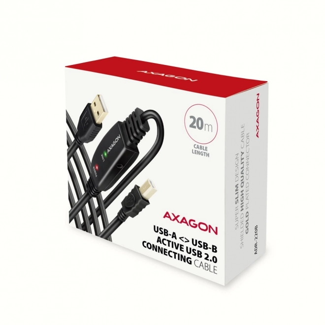 Axagon USB 2.0 aktív kábel és jelerősítő 20m