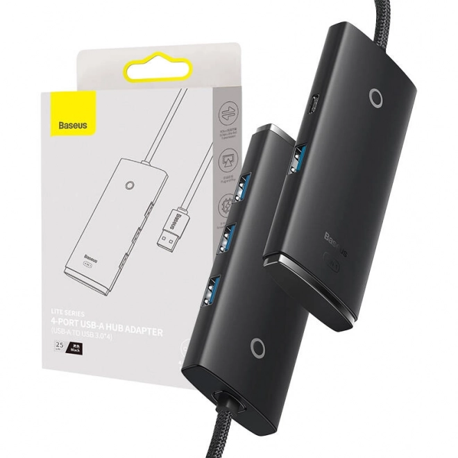 Baseus Lite sorozatú 4 az 1-ben USB hub (fekete)