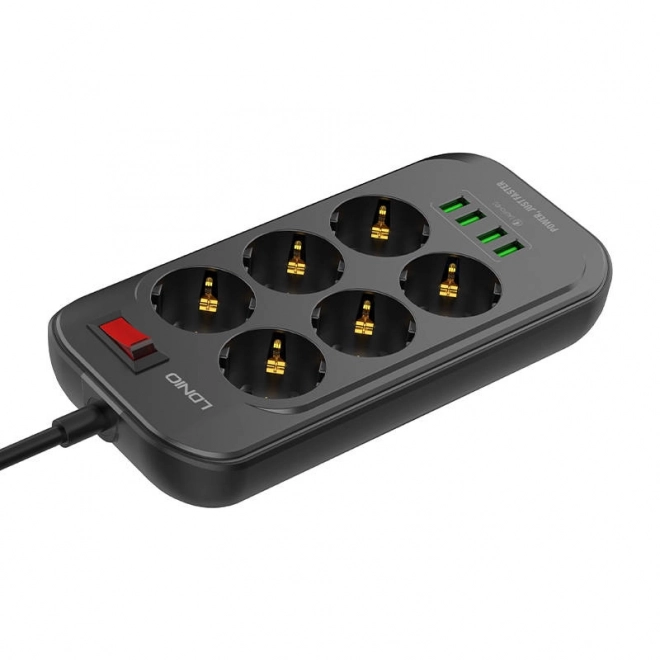 Hatportos elosztó 4 USB porttal, fekete