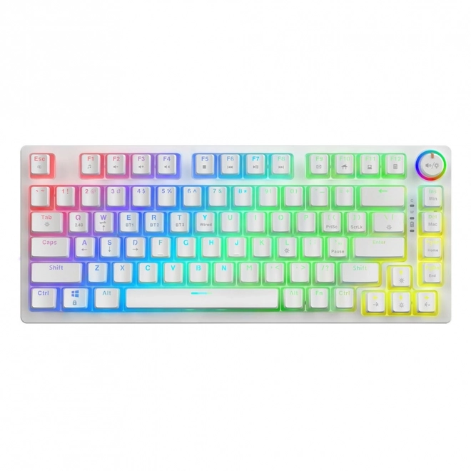 Mechanikus Vezeték Nélküli Billentyűzet SAVIO PHENIX WHITE Gateron Yellow Pudding