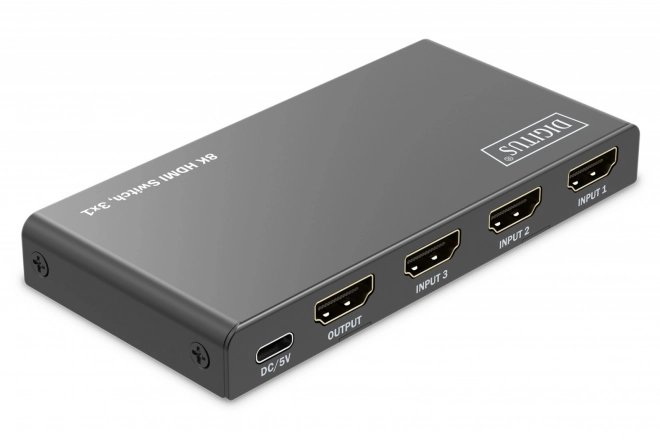 Hdmi kapcsoló 8K 3x1, távirányítóval, fekete