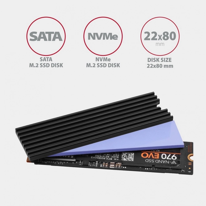 Alumínium hűtőborda M.2 SSD-hez