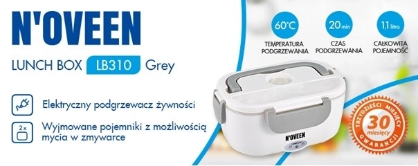 Elektromos ételmelegítő doboz szürke