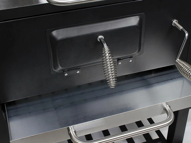 Kerti Grill Faszenes Két Ráccsal és Hőmérővel