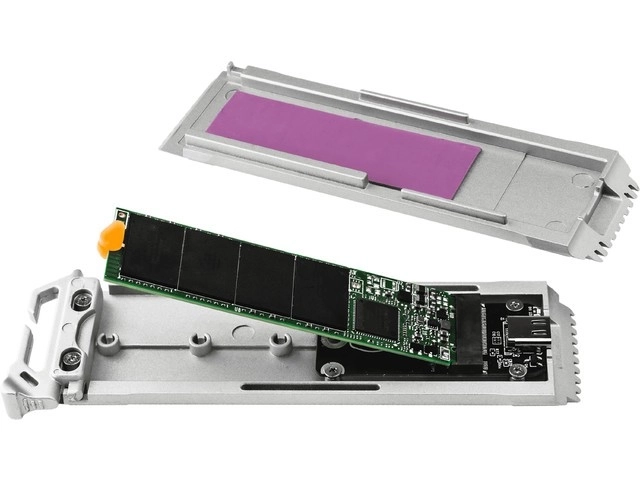 Külső alumínium SSD ház Oracle Air M.2 NVME USB-C Gen 2 ezüst