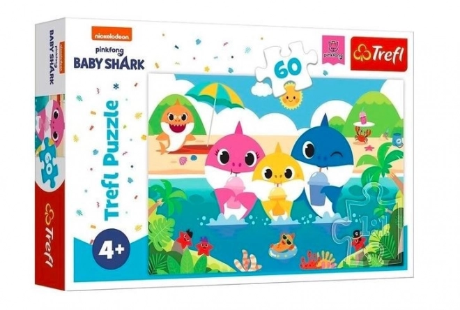 Puzzle Baby Shark a családi nyaralás 60 darabos