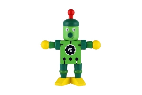 Fából készült robot játékfigura 12 cm