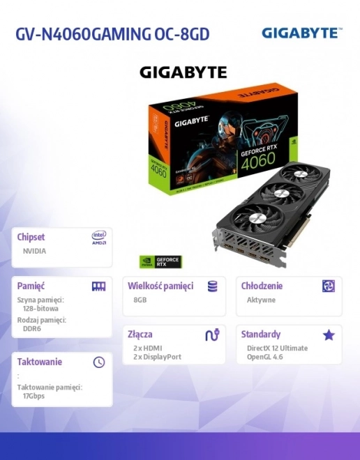 Geforce RTx 4060 Gaming OC grafikus kártya