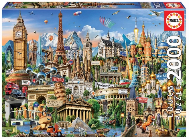 Europa térképe puzzle 2000 darabos