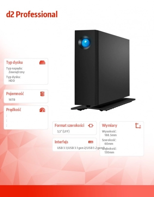 D2 Professional külső merevlemez 16TB