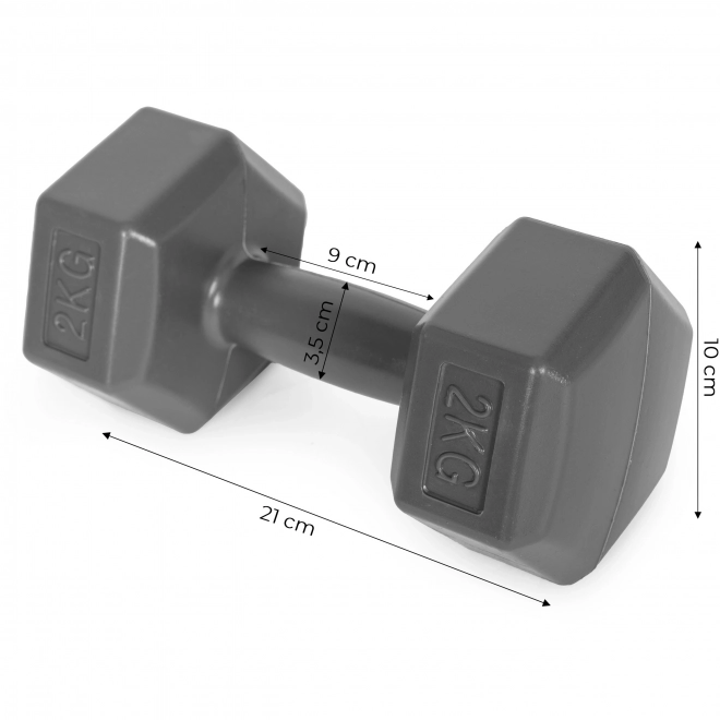 ModernHome 2x2 kg hatszögletű súlyzók szürke