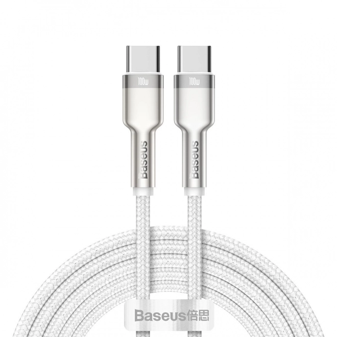 Baseus usb-c gyors töltőkábel, 100w, 2m, fehér