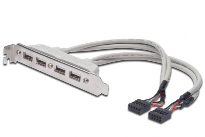 Szürke USB 2.0 HighSpeed kábel 2xIDC és 4xUSB A