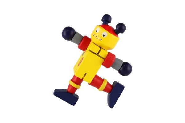 Fából készült robot játékfigura 12 cm