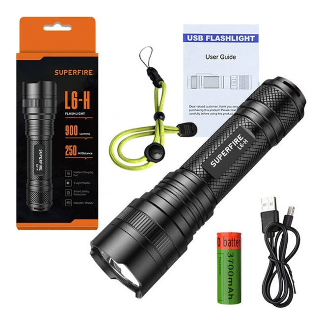 Superfire L6-H zseblámpa 750lm USB-C
