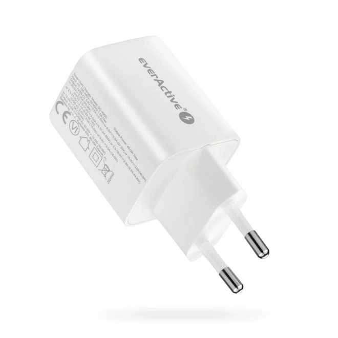 Kompakt fehér GaN töltő 1X USB és 1X USB-C