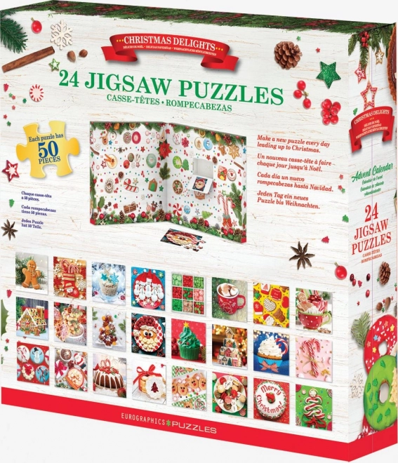 Adventi naptár puzzle karácsonyi finomságokkal