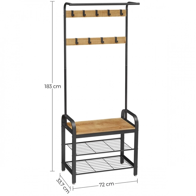 Fa ruhatartó cipőpolccal, LOFT Design
