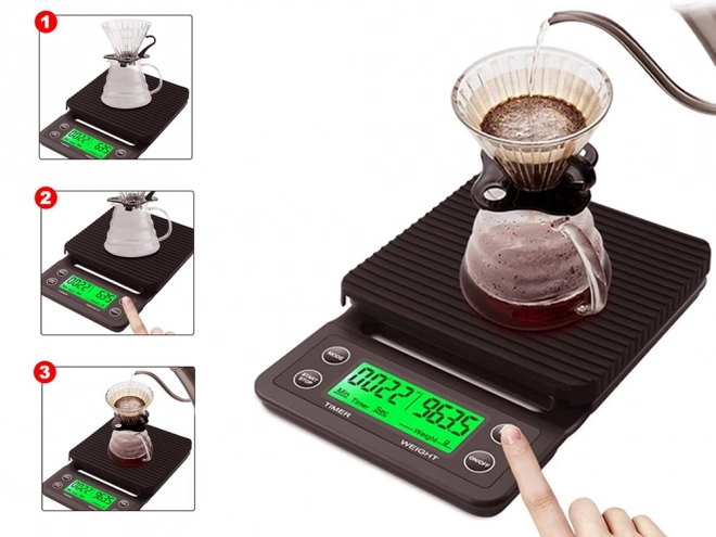 Elektronikus kávémérleg 5 kg kapacitással