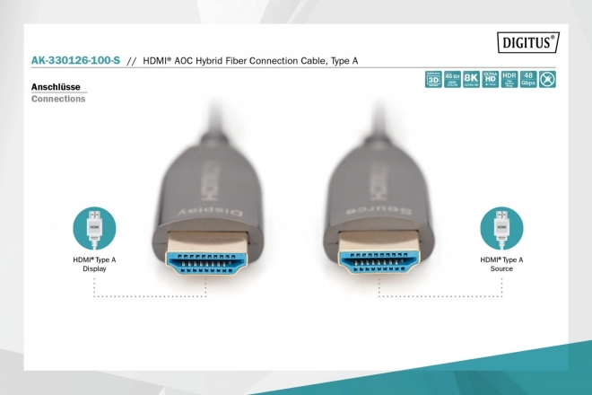 Ultra High Speed HDMI 2.1 hibrid csatlakozókábel 8K/60Hz 10m fekete