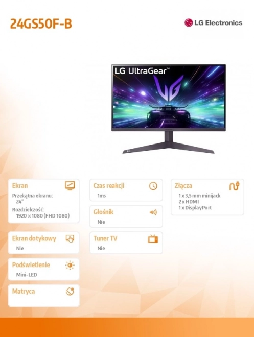FHD ULTRAGEAR Gaming Monitor 24 hüvelyk