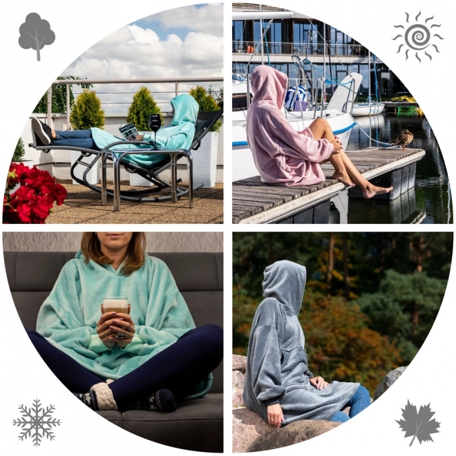 Puha és meleg oversized kapucnis pléd Bluzair