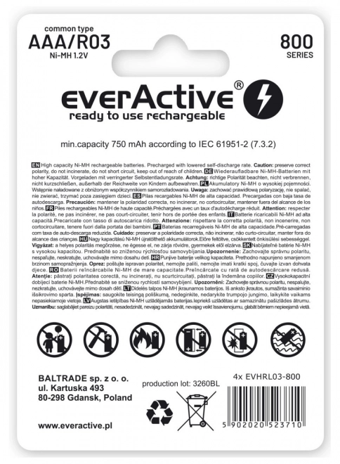 Ready To Use R03/AAA akkumulátorok - 800 mAh, 2 db