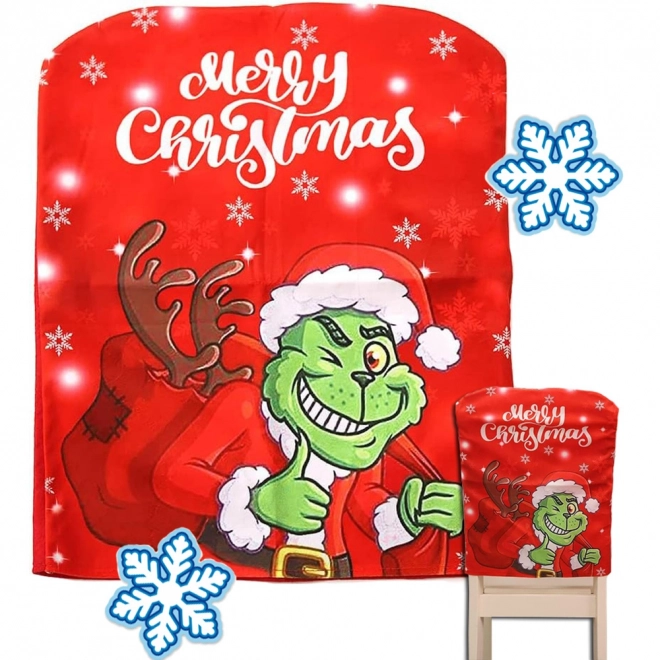 Karácsonyi dekoratív szék huzat GRINCH háttámlára