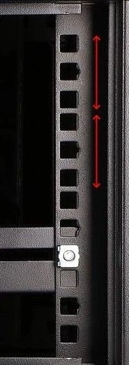 Fali rack szekrény 4U 600x600 fekete üvegajtóval