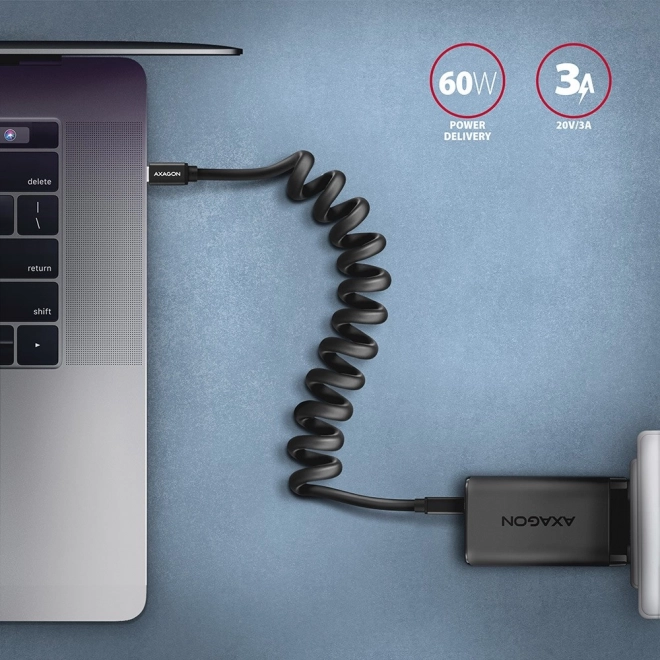 Axagon USB-C - USB-C csavart kábel