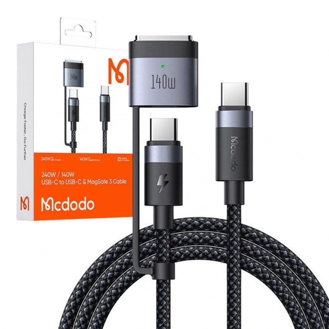 Usb-c és Magsafe 3 kábel 2 az 1-ben - 2m fekete