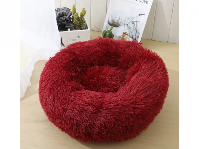 Bolyhos macskaágy puha kanapé párna 80 cm – bordó