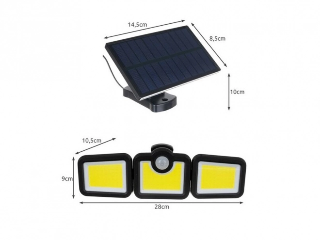 Modern LED napelemes lámpa mozgásérzékelővel
