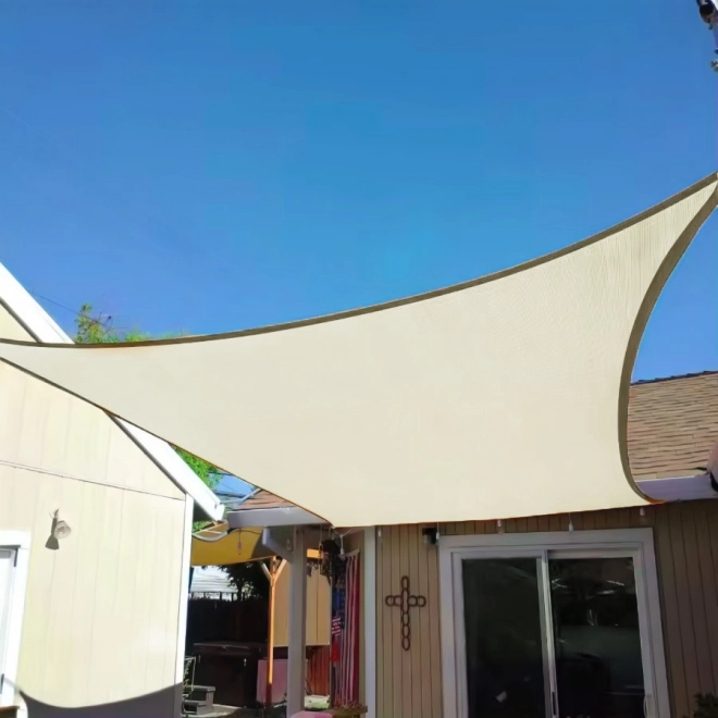 Négyzet alakú vízálló napvitorla 4x4m - ModernHome - bézs