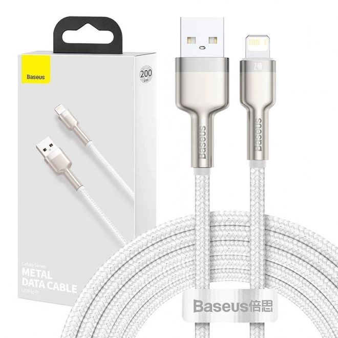 Baseus Cafule USB kábel Lightning csatlakozóval, fehér, 2m