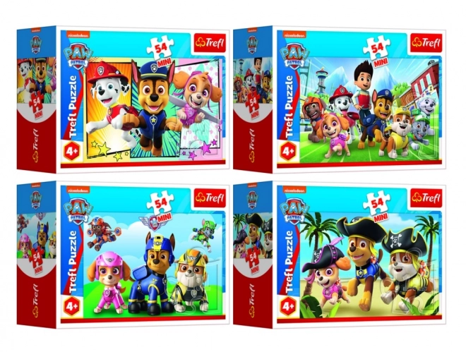 Minipuzzle 54 darabos Paw Patrol 4 fajtája dobozban