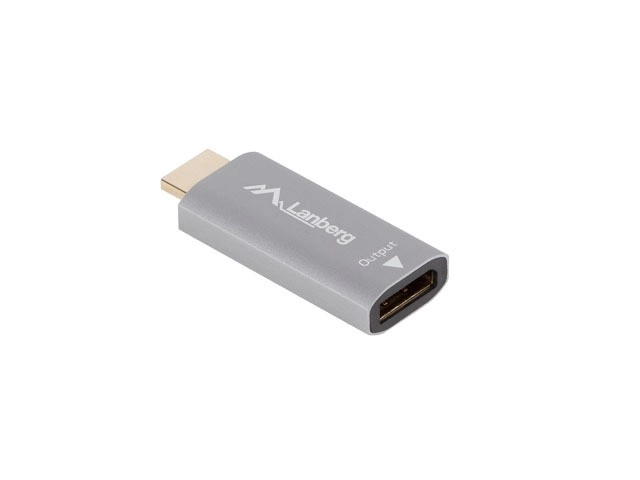 Srebrny HDMI férfi-DisplayPort női 4K adapter