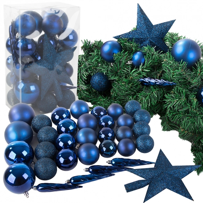 Karácsonyi díszek kék csillogó csillag