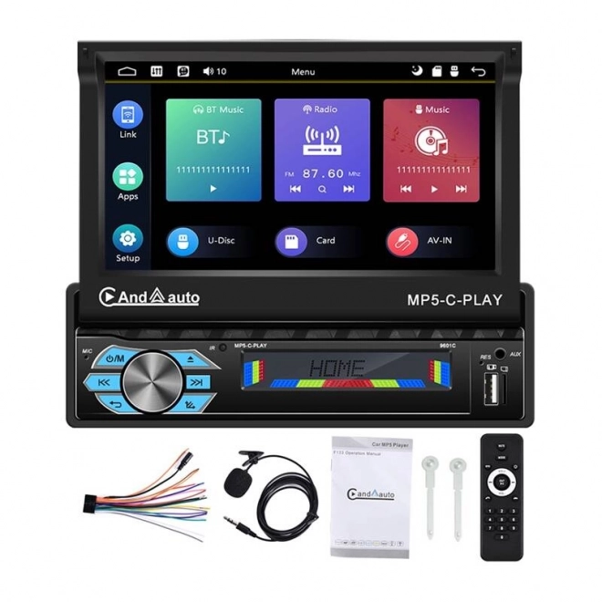 Autós monitor 9,0" Podofo Carplay és Android Auto támogatással