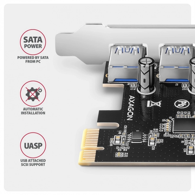 Axagon PCIe USB 3.2 Gen 1 Bővítőkártya