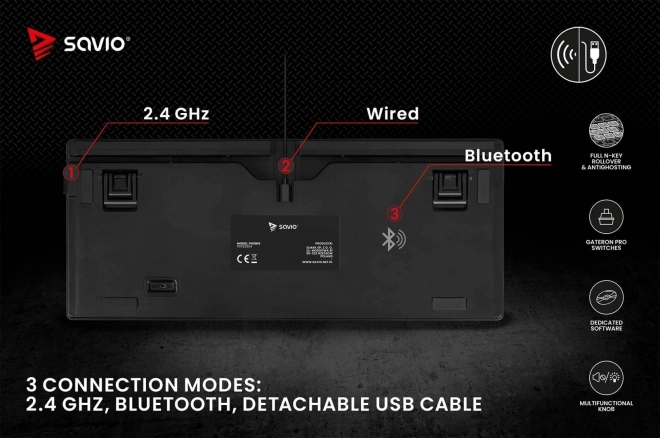 Vezeték nélküli mechanikus billentyűzet Phenix Gateron Red