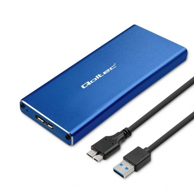 Alumínium kék M.2 SATA SSD ház USB 3.0-val
