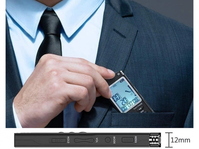 Diktafon MP3 lejátszó 8GB memóriával és érzékeny mikrofonnal