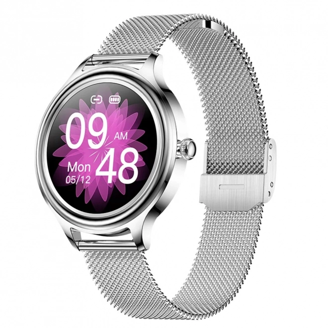 Elegáns Női Smartwatch Ezüst Színben