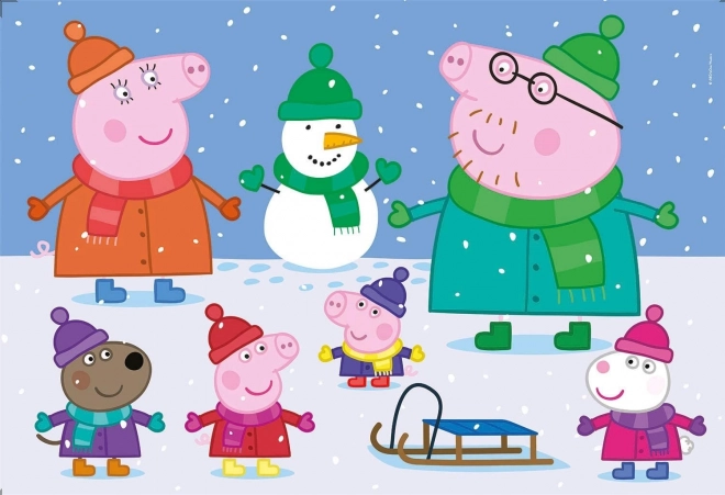 Peppa malac téli maxi puzzle 104 darab