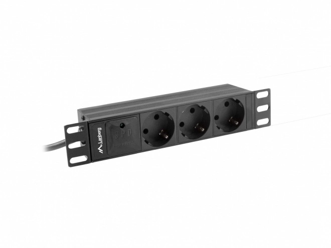 Rack PDU 10 colos 1U elosztó 3 Schuko 2m 10A fekete C14