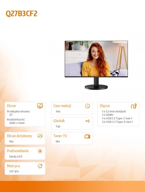 27 hüvelykes IPS monitor 100Hz HDMI USB-C állítható magasság
